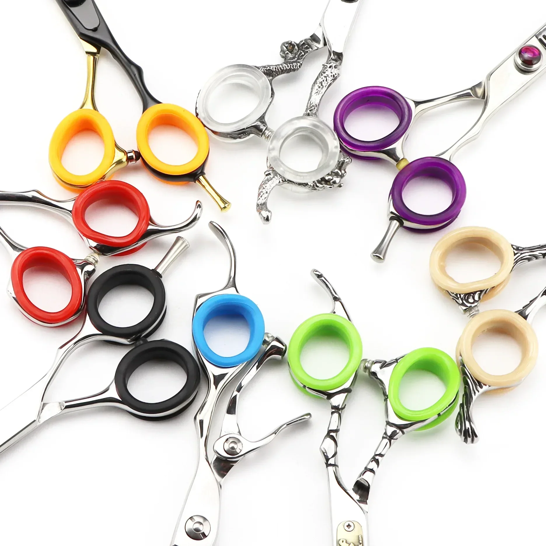 2Pcs Professional Pet Grooming Scissors Colorful Silicone Ring Set Dog Cat Hair Cutting Shears Hair Scissors dog grooming scissors dog grooming scissors kit hairdressing scissors hair trimmer scissors