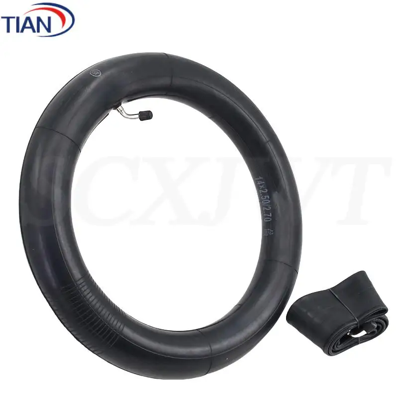 Enhanced Electric Bicycle Inner Tube - 14-Inch with Curved Valve