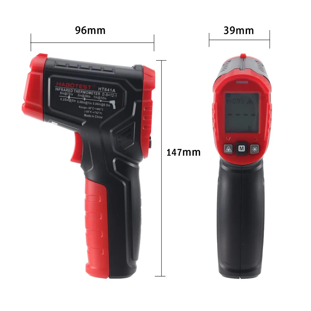 Infrared Thermometer Laser Tester Meter HABOTEST HT641A -50 to 400 Degree Non Contact Detector Hand Tool