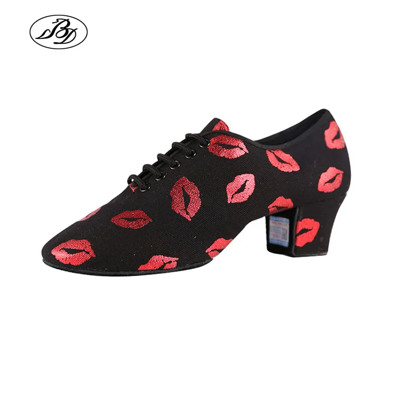Dance Shoes Women Latin Dance Trainning Split/Straight Sole Canvas Ballroom
