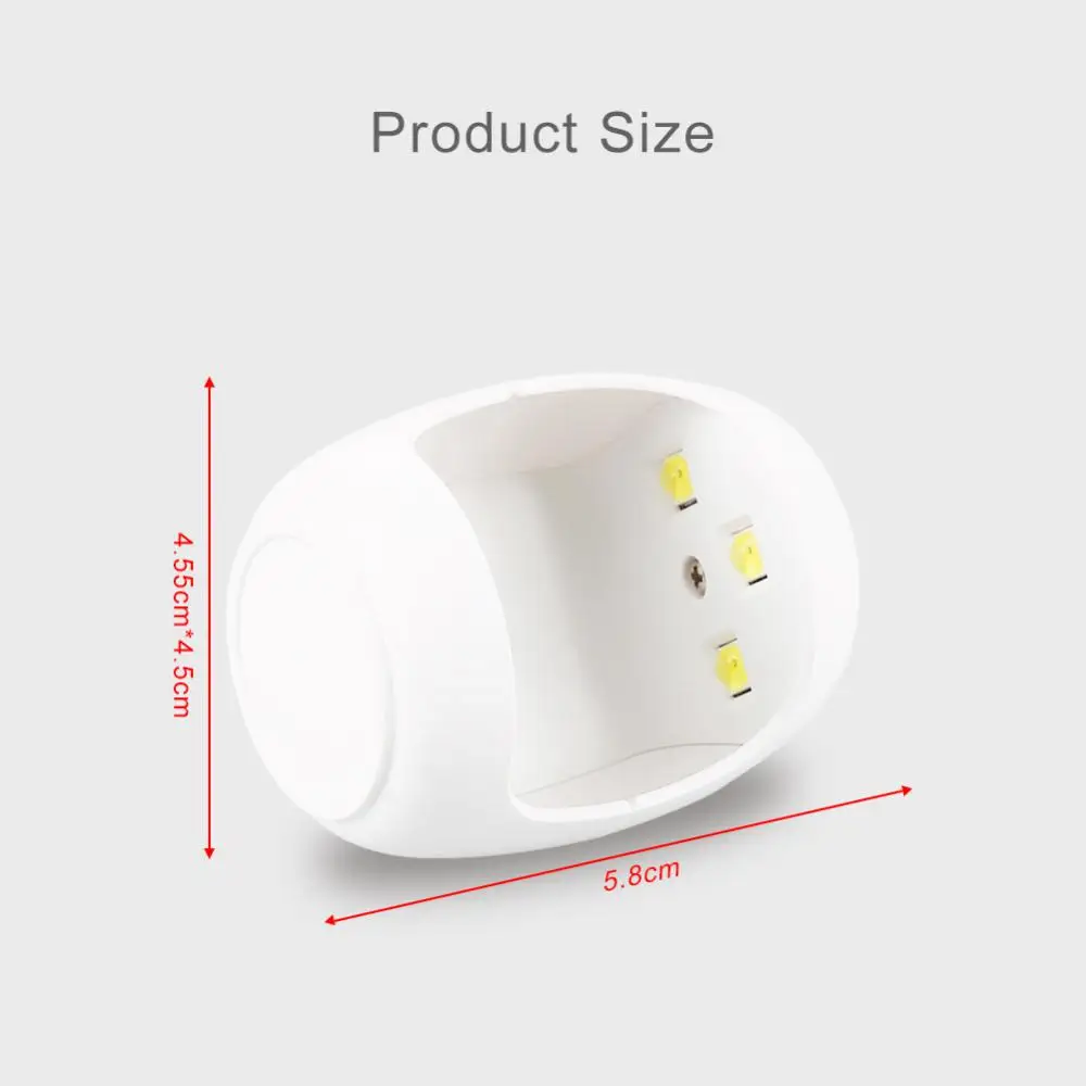 Usb 커넥터가 있는 네일 싱글 핑거 램프, 흰색 네일 램프, 매니큐어 도구, UV LED 램프, 미니 네일 아트 도구, 건조기 건조, 3W