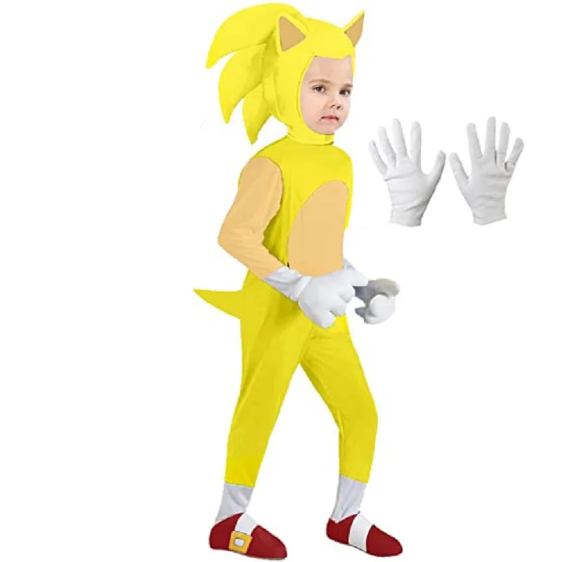 Sonic Knuckles The Echidna Kids Macacão Cosplay Fantasia Carnaval