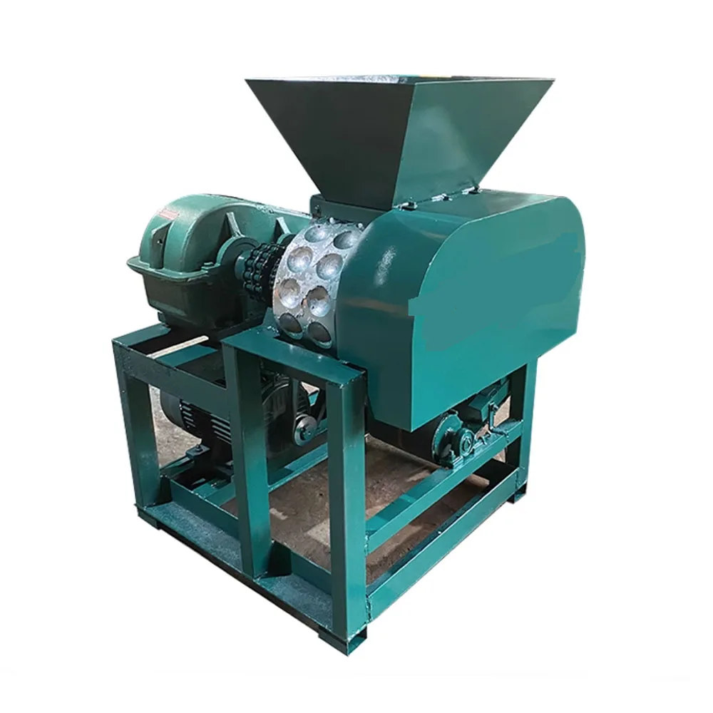 Roller Type Mineral Coal Ball Briquette Machine Charcoal Sludge Power Oval Ball Briquette Press Machine