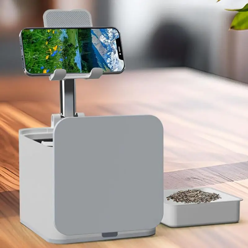 Desk Organizer With Phone Holder Cell Phone Stand With Trash Can Pen Cup Smartphone Stand Desk Organizer Space Saving Pencil