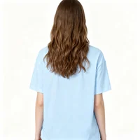 T-Shirt à manches courtes en coton pour femmes, décontracté, à la mode, de haute qualité, confortable, vêtements d'été pour Couple, 200g 2