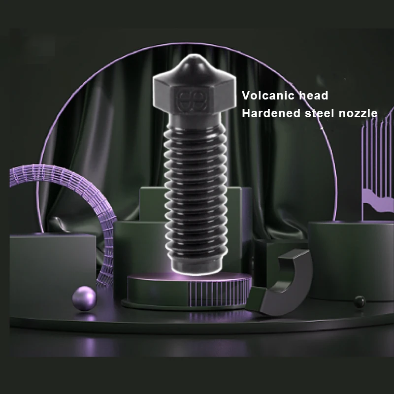 

Volcano Nozzle 3D Printing Accessories High Hardness Wear-resistant Hardened Steel Nozzle Extrusion Head 0.4mm/1.75/M6