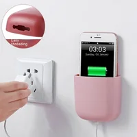 Wall Mounted Storage Box Household Living Room Conditioner Remote Control Bedside Phone Storage Holder Organizer Box Shelf 1