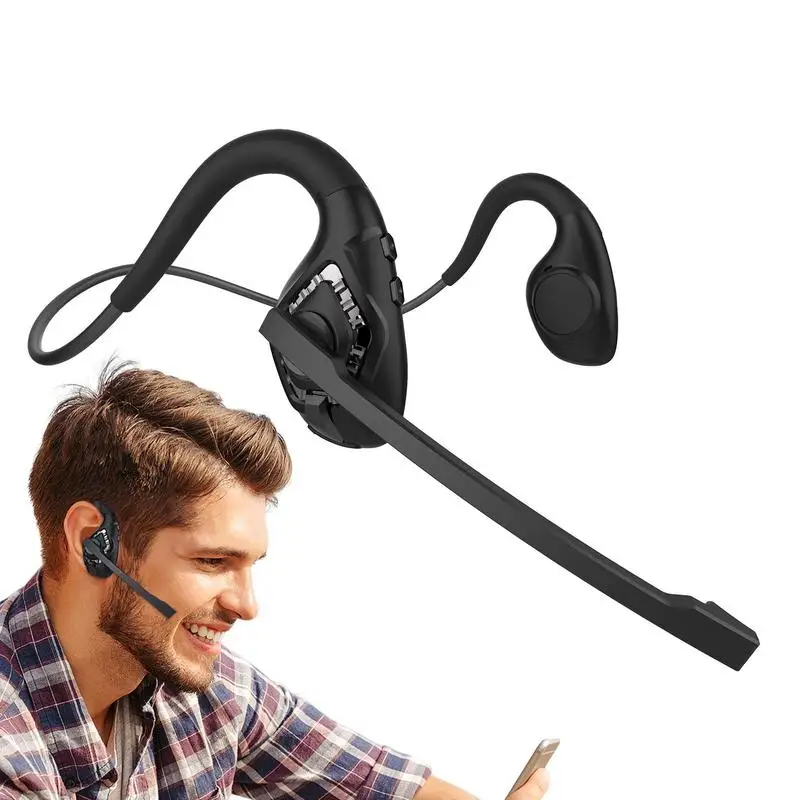 BoneConductionHeadphonesEarbudsHeadsetWithBoomMicrophoneProtectiveHeadsetUSBC