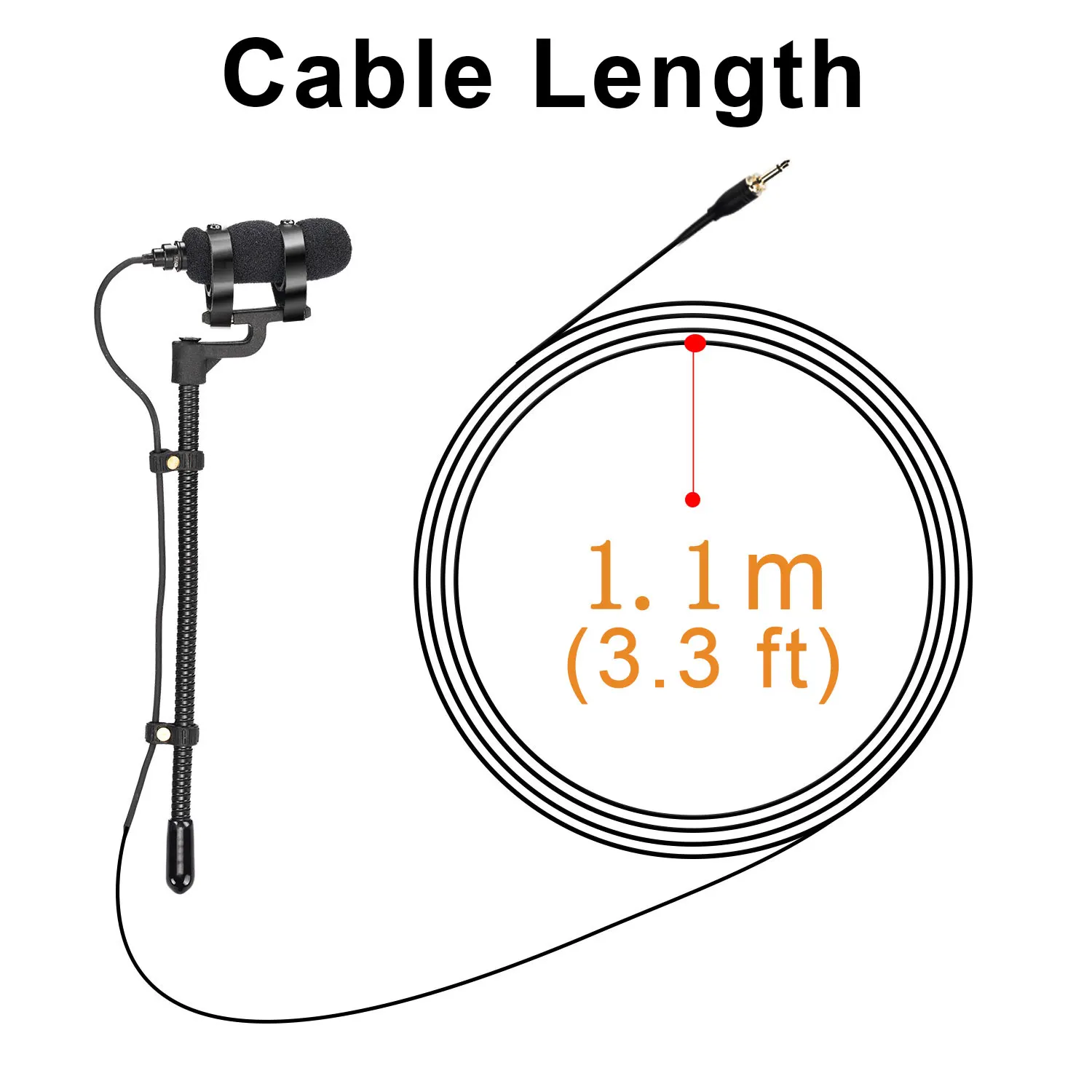 FREEBOSS-Micrófono de instrumento Musical profesional con cuello de cisne, micrófono con cable con Clip para violín, saxofón, Piano, IM-22