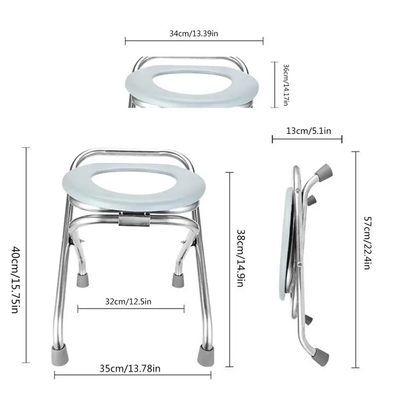 Folding Commode Portable Toilet Seat folding toilet portable toilet Portable Potty Chair Comfy Commode Chair for Camping Hiking Trips