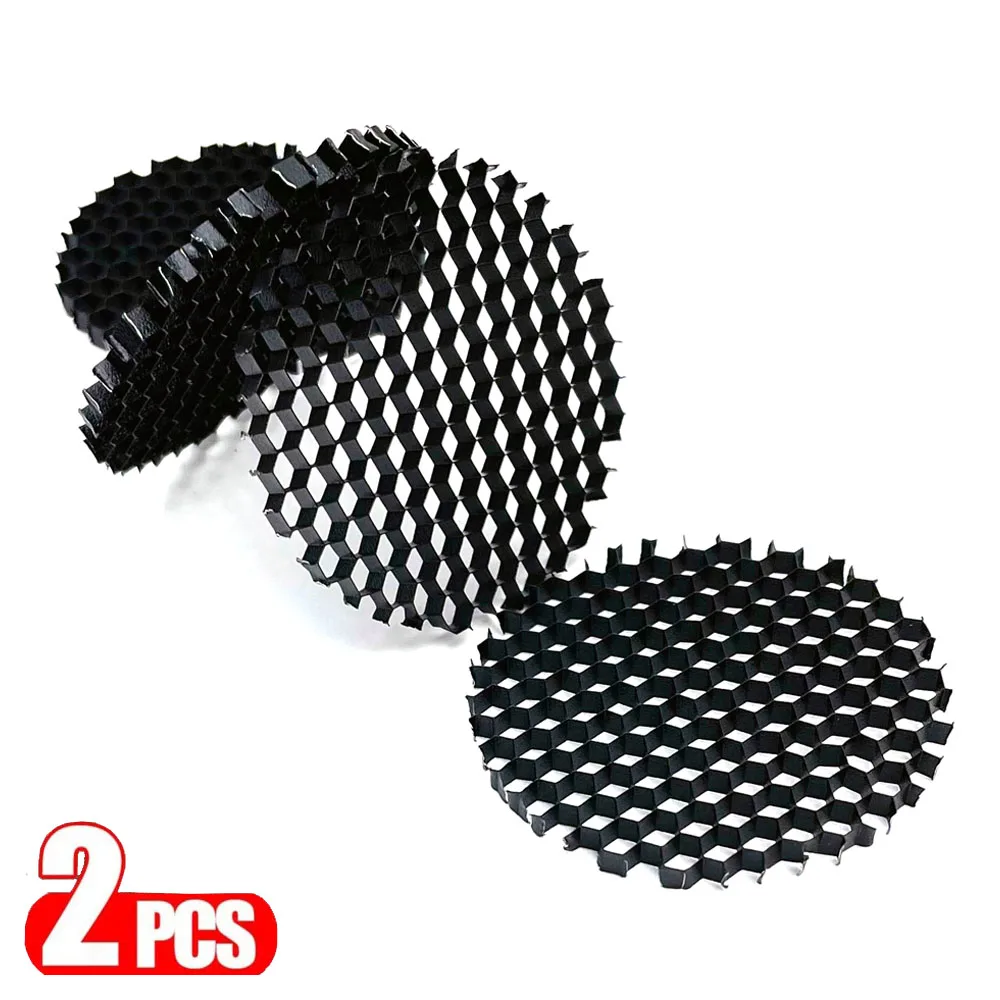 LED Light Shade Hood Downlight Spotlight Round Honeycomb Mesh Cover Black Anti-glare 2pcs 25 30 35 40 45 50 55 60-100 MM led light shade