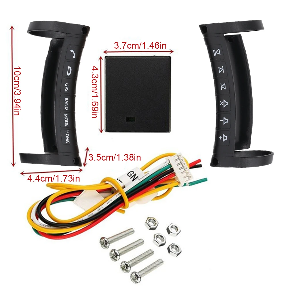 Remote Control Steering Wheel Switch 12V Steering Wheel Multifunction Key Wireless Battery Operated 6 Buttons for Auto Truck