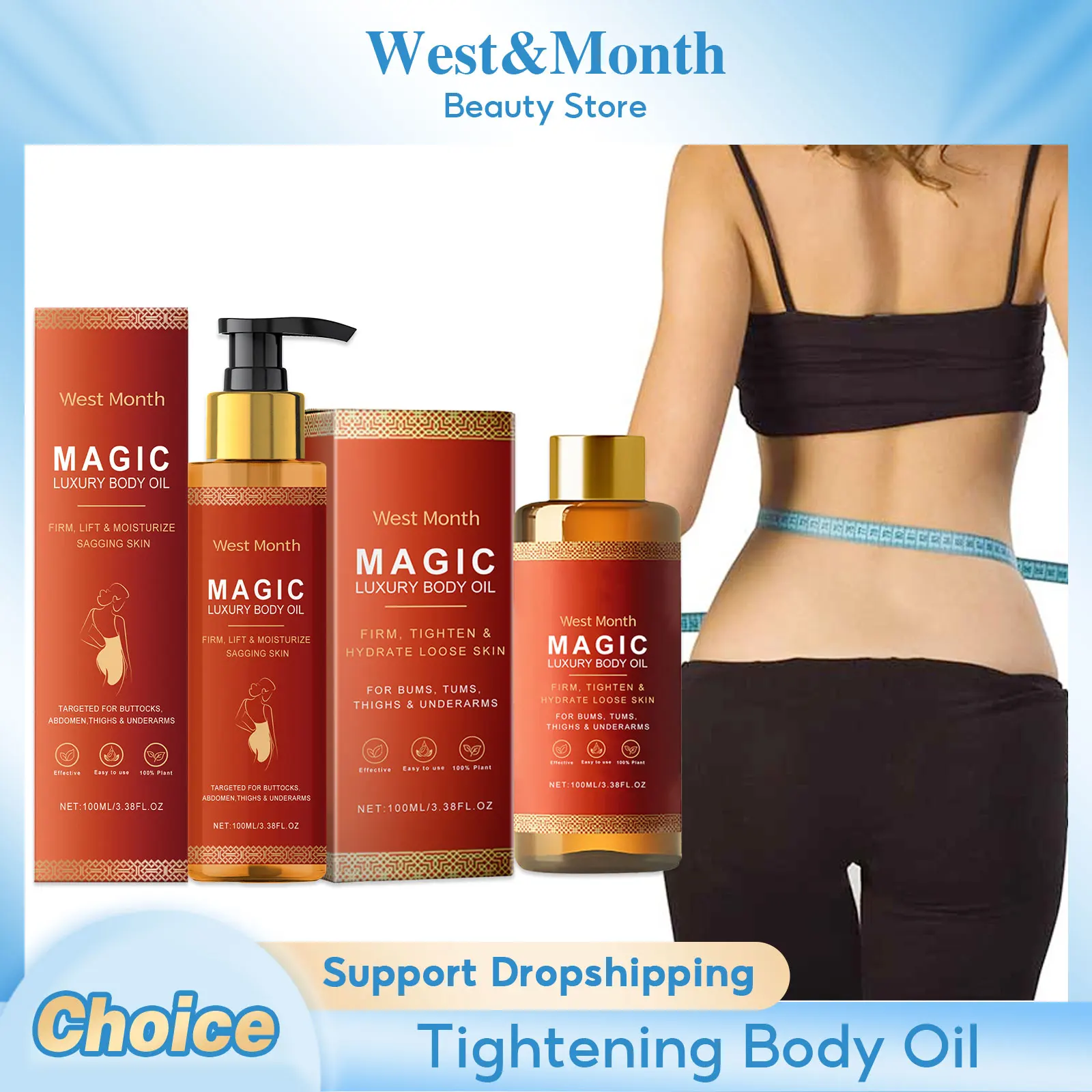 Magic Luxury Body Oil Deeply Moisturizing Dry Skin Tightening Firming Chest Thighs Rejuvenating Repairing Soften Nourishing Oil