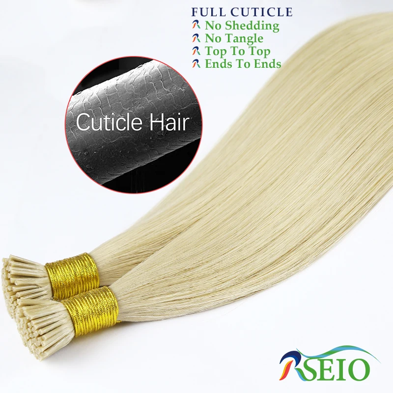 RESIO I Tip Hair Extension Straight European Remy Human Hair Extension Capsule Keratin Natural Fusion Human