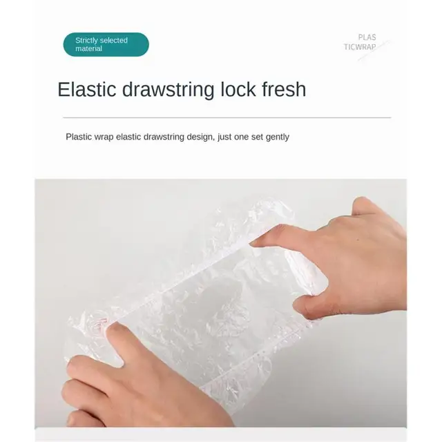 Műanyag Gumi Burkolat Edényekhez Lemez 100Db Konyhai Tárolókészletek Csomagolás Elasztikus Eldobható Szerszámfilm Táska - Image 5