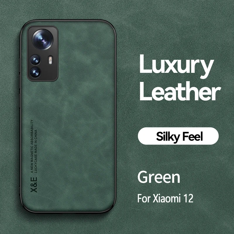 Leather Car Magnetic Holder Case with Metal Plate - Matte Full Cover