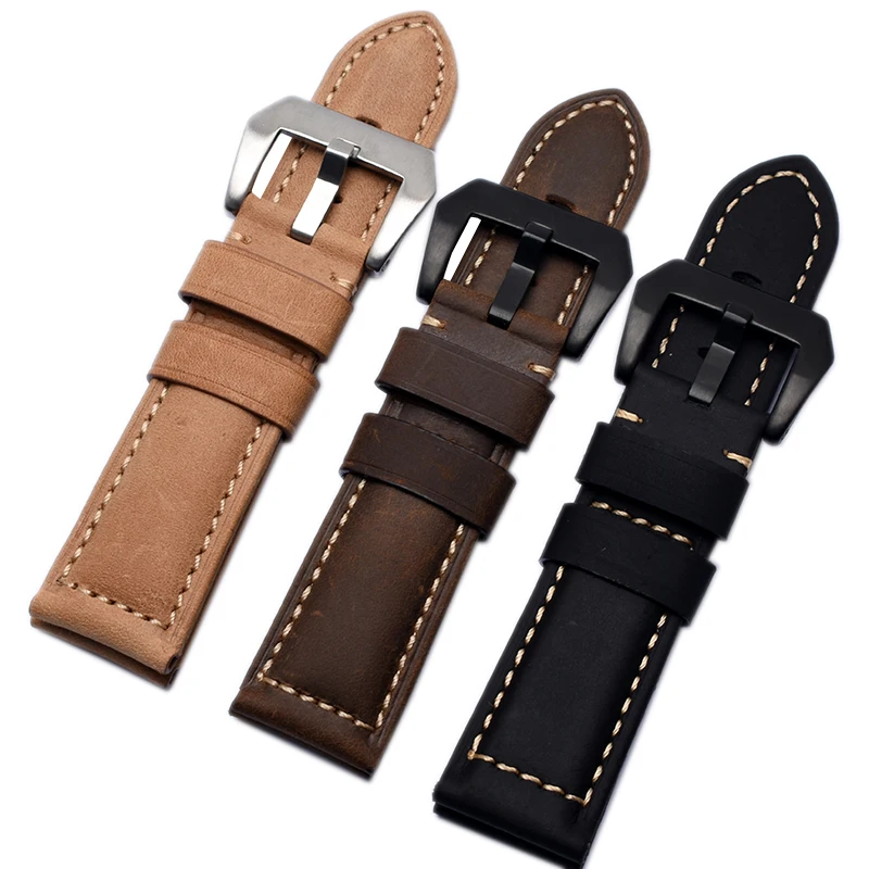 Premium Genuine Cowhide Nubuck Leather Strap Bracelet Watchband