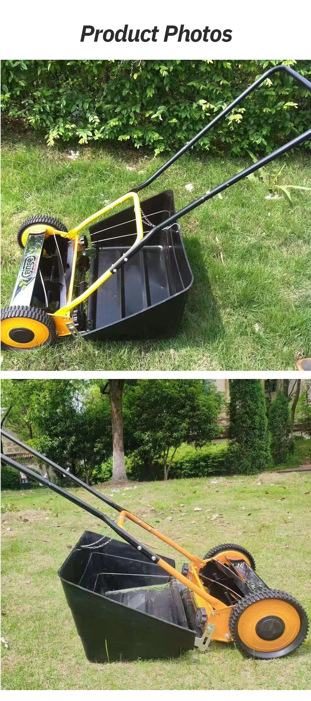 Manual Lawn Mower 14-Inch Grass Trimmer Eco Hand Operated Push Lawn Mower Compac