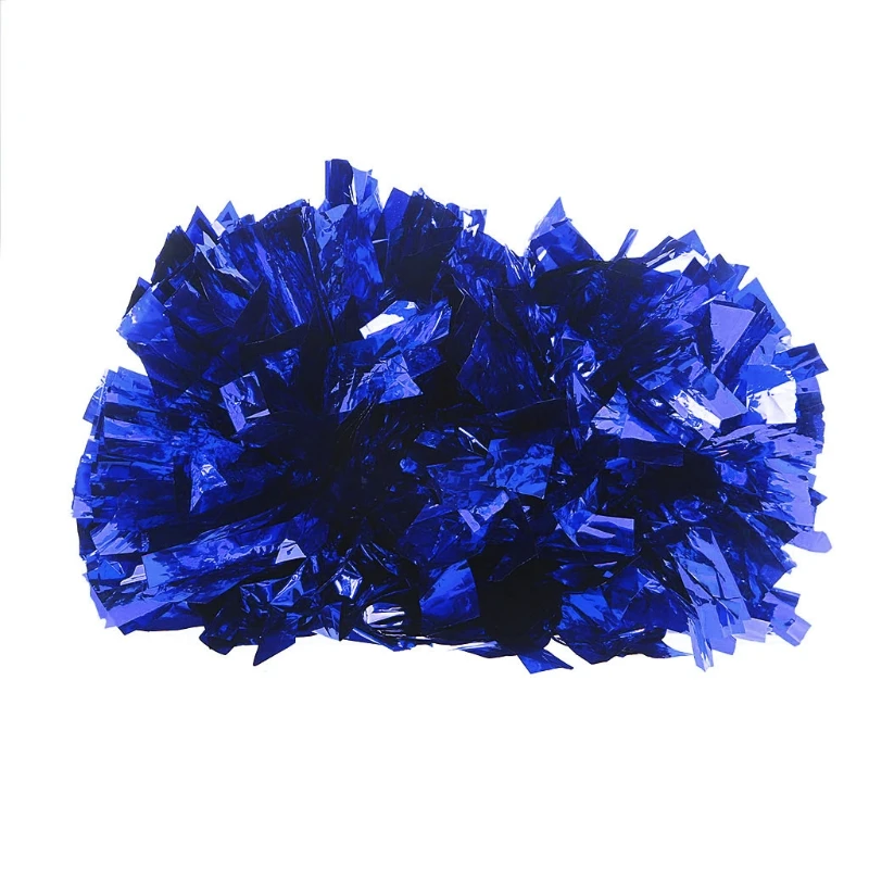 Hoteam 40 Pcs Cheerleading Pom Poms Bulk Metallic Foil Plastic Cheerleader  Pom Poms Spirited Fun Poms with Baton Handle Cheer Costume Accessory for