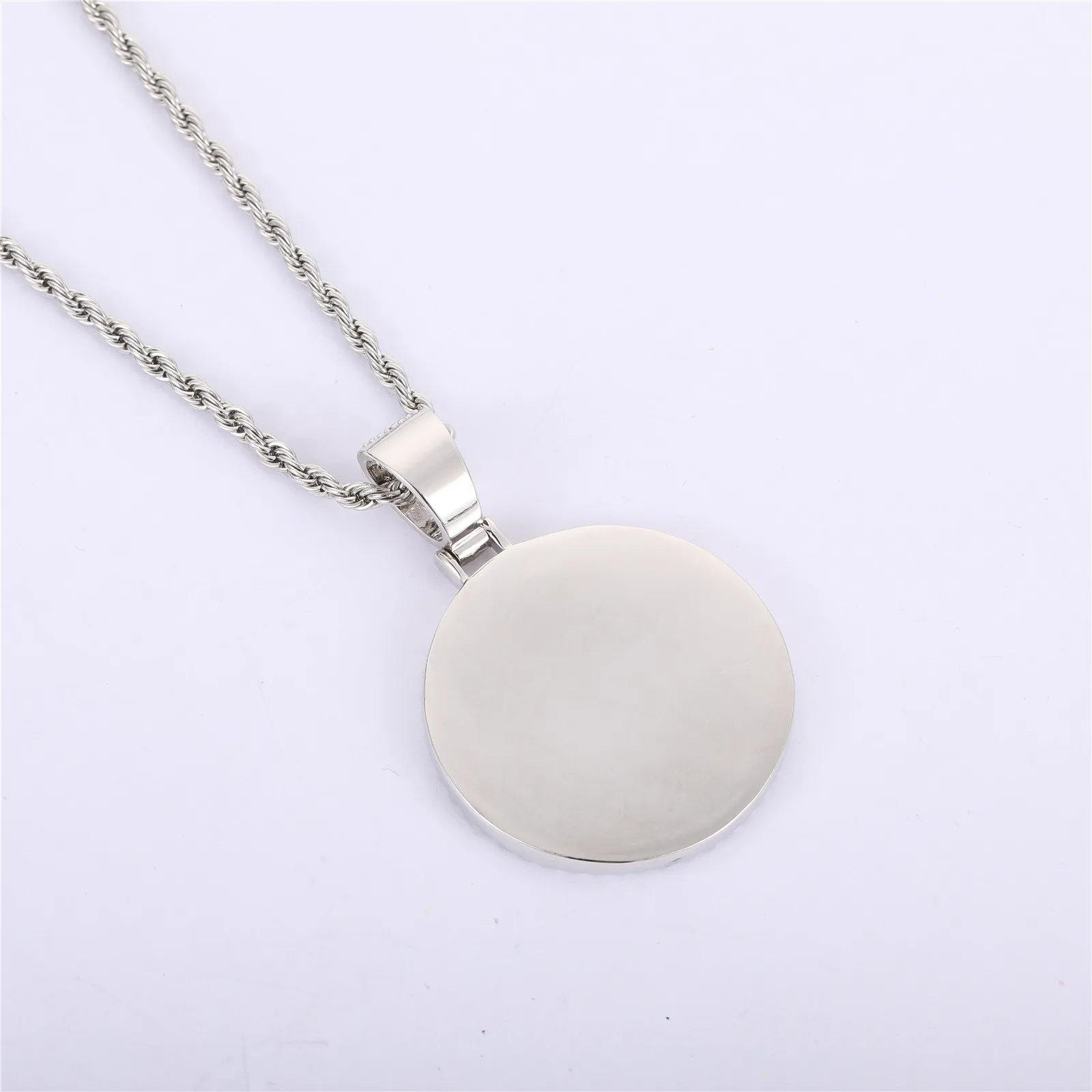 US7 Custom Photo Memory Medallions Solid Pendant Necklace With Tennis Chain Hip Hop Jewelry Personalized Cubic Zircon Chain Gift