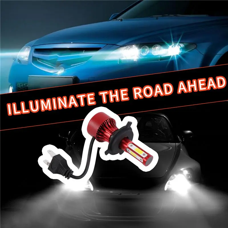 Classy-H4 Hb2 9003 2200W 330000Lm 4면 LED 헤드라이트 키트 Hi/Lo 전원 전구 6000K