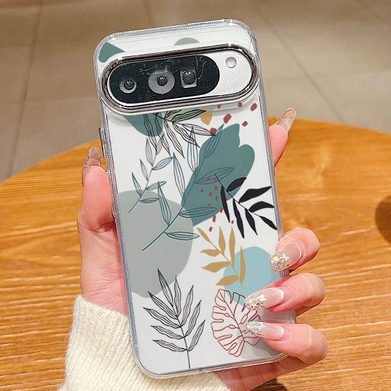 Colorful Floral Pattern Clear Shockproof Soft TPU Phone Case