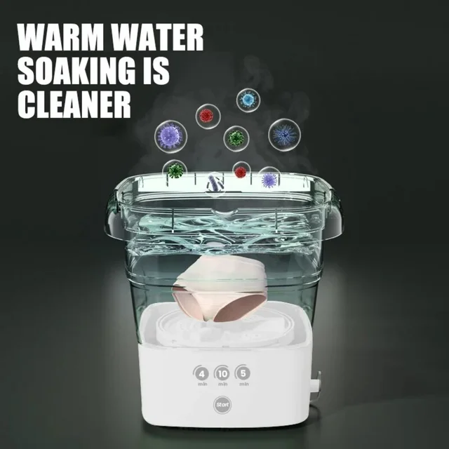 Folding Washing Machine  Clothes With Dryer Bucket Washing  Socks Underwear Mini Washing Machine With Drying Centrifuge 4