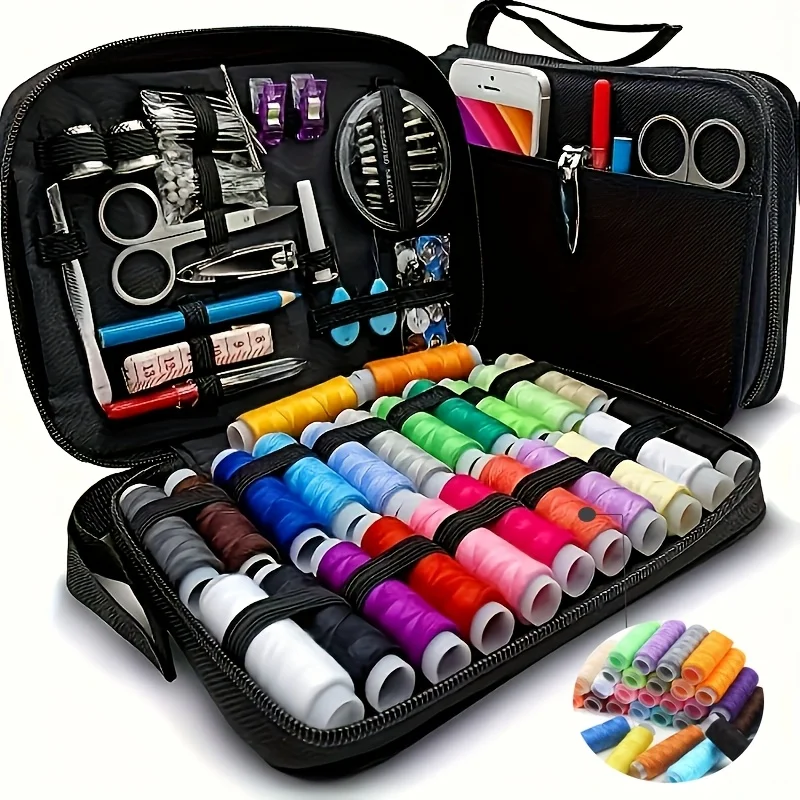 47/62pcs Sewing Kit With Sewing Supplies And Accessories Color Threads, Needle And Thread Kit Products For Small Fixe - 2