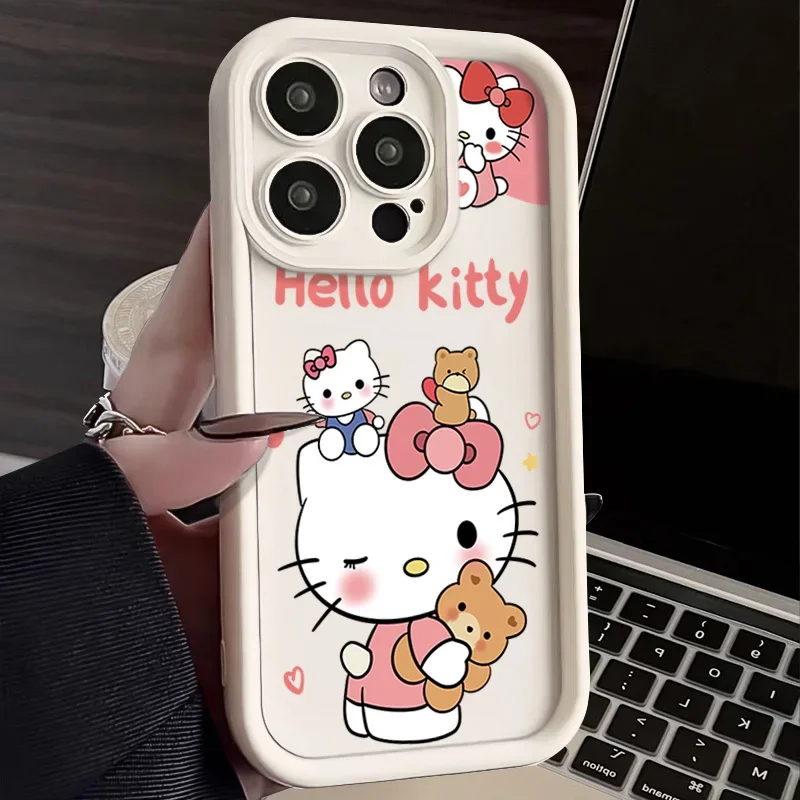 thumbnail image 1 of Sanrio Melody Silicone Phone Case For iPhone 14 15 11 12 13 Pro Max XR XS 7 8 Plus SE2 Cartoon Hello Kitty Lady Girl Y2K Cover, 1 of 5