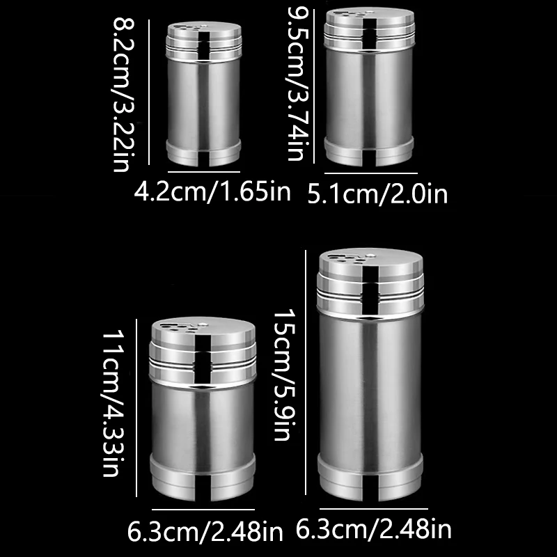 Salt Sugar Bottle Rotating Cover Multi-purpose Stainless Steel Spice Shaker Jar Seasoning Can