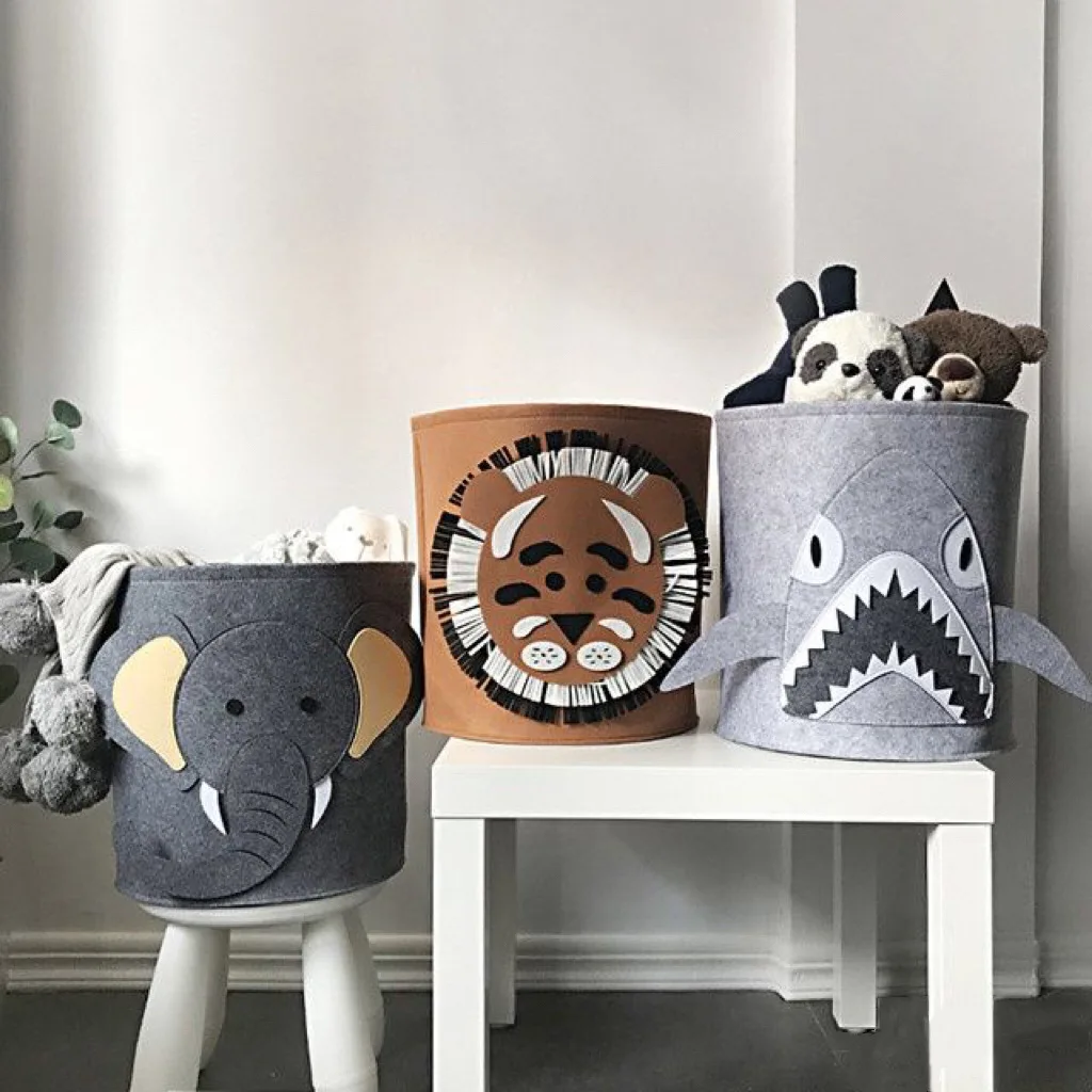 Animal Pattern Storage Basket,Covered,Foldable Toy Storage Box,Large Capacity Dirty Cloth Basket,Multifunctional Storage Basket