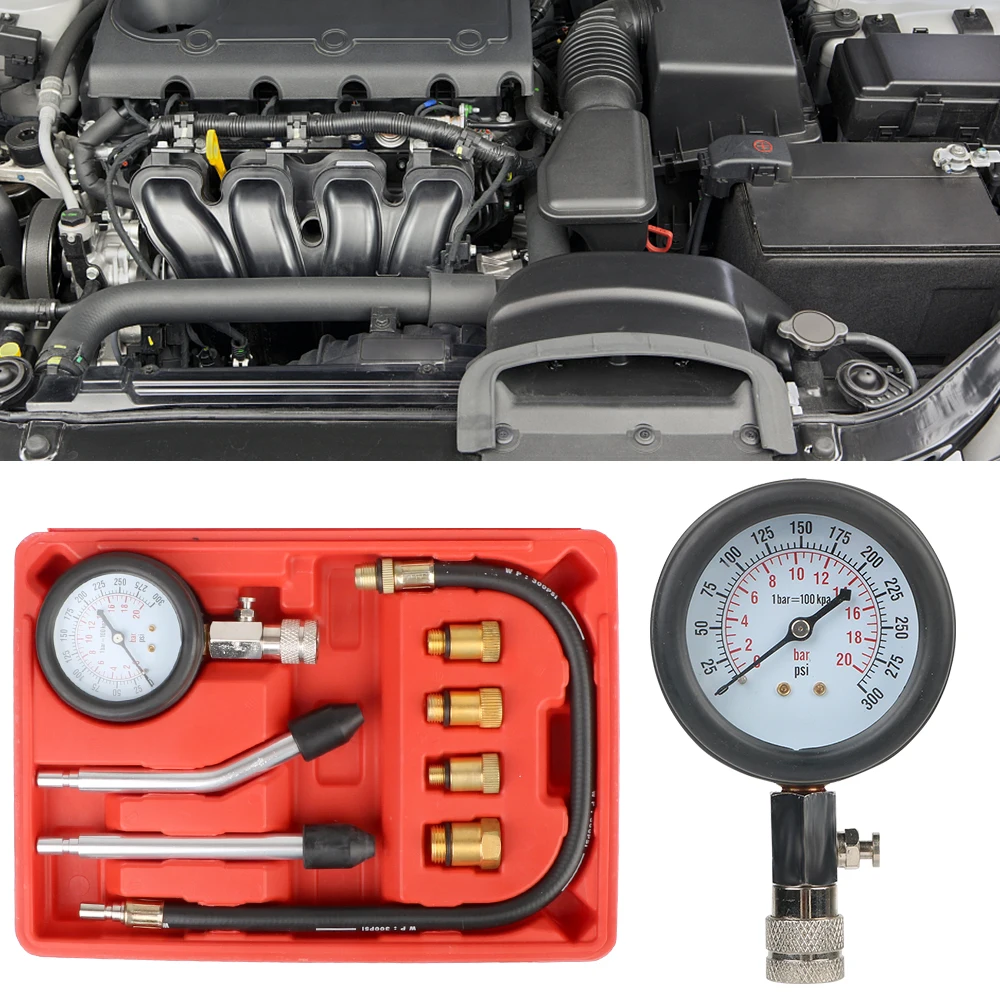 

Car Tester Motorcycle Cylinder Tester Pressure Gauge M10 M12 M14 M18 Adapter Gasoline Compression Meter Automotive Accessories