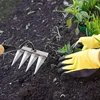 Weeding Hoe Iron Rake Garden Rake Metal Carbon Steel Tooth Nail Rake Weeding Loose Soil Agricultural Tool for Sturdy Dethatching 5
