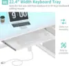 White Computer Desk with File Drawers Cabinet, 47 Inch Home Office Desks with Keyboard Tray 5