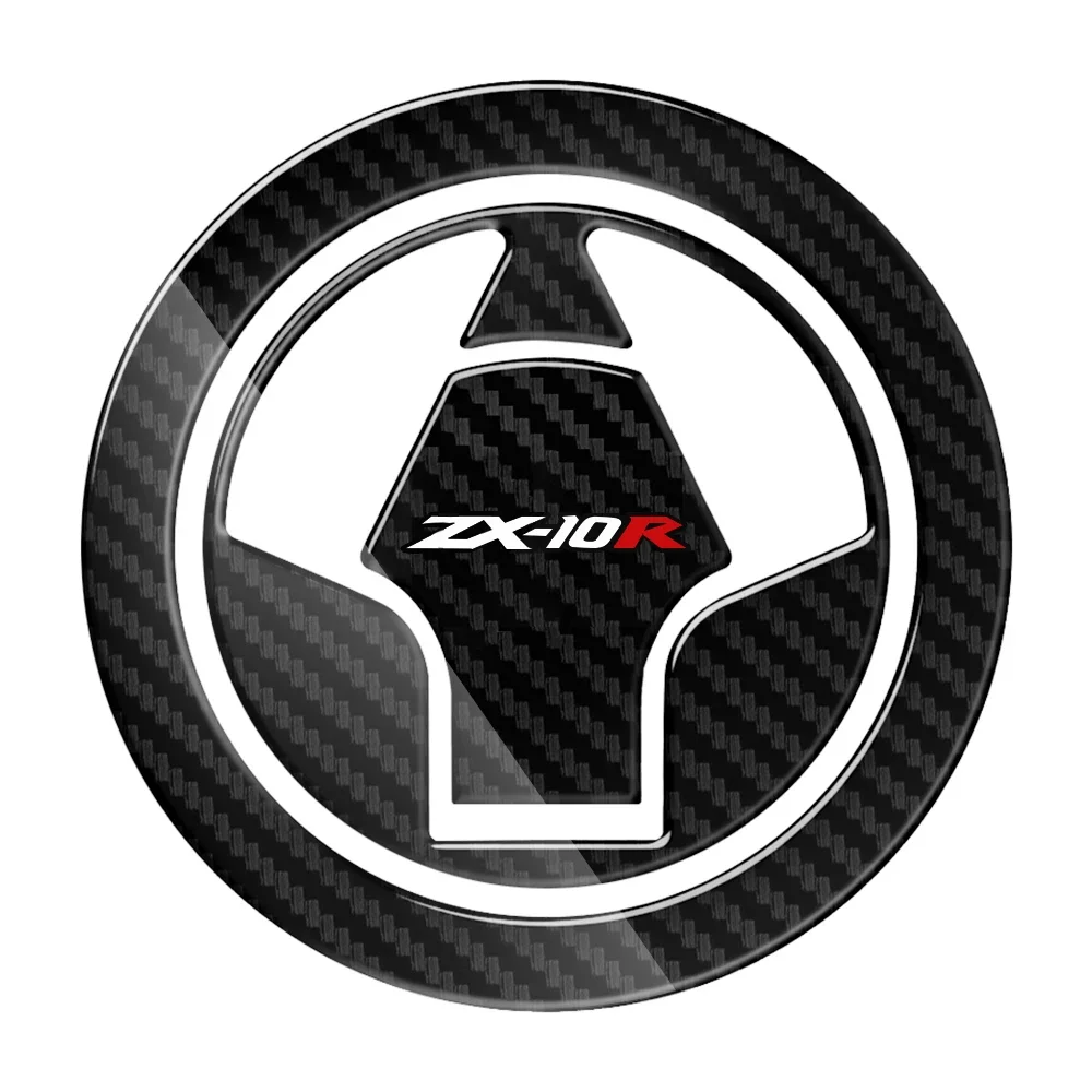 3D Carbon-look Motorcycle Fuel Gas Cap Protector Decals For Ninja ZX-10R ZX10R 2006-2015