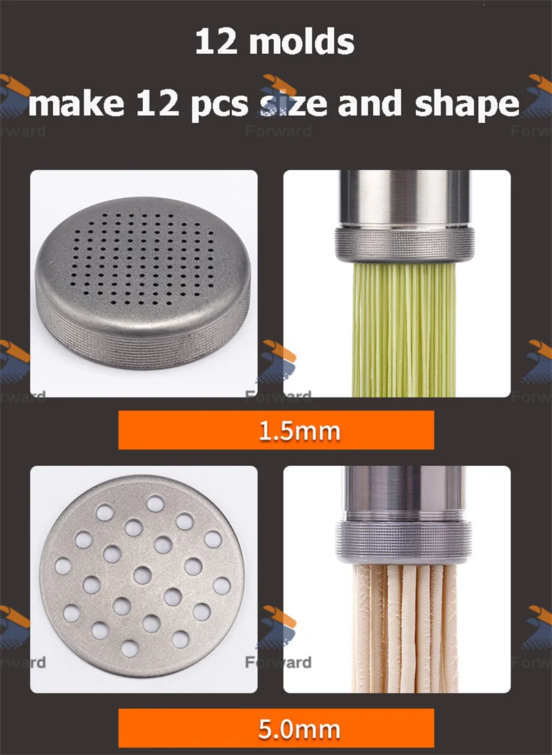 15 Shapes Manual Noodle Pressing Machine Stainless Steel Pasta Noodle Maker  Press Spaghetti Maker Pressing Machine