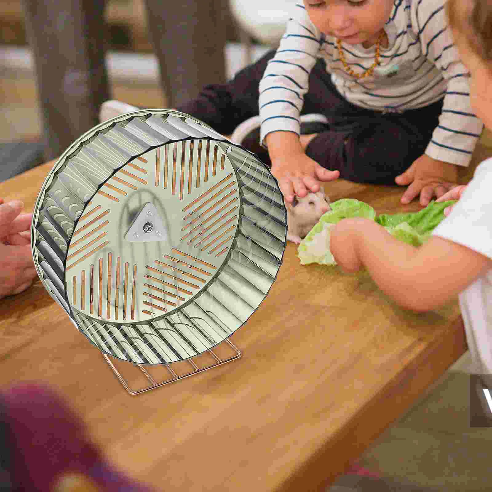 

Hamster Running Wheel Cage Toy Rat Toys Small Stable Plastic Exercising Supply Metal Decor