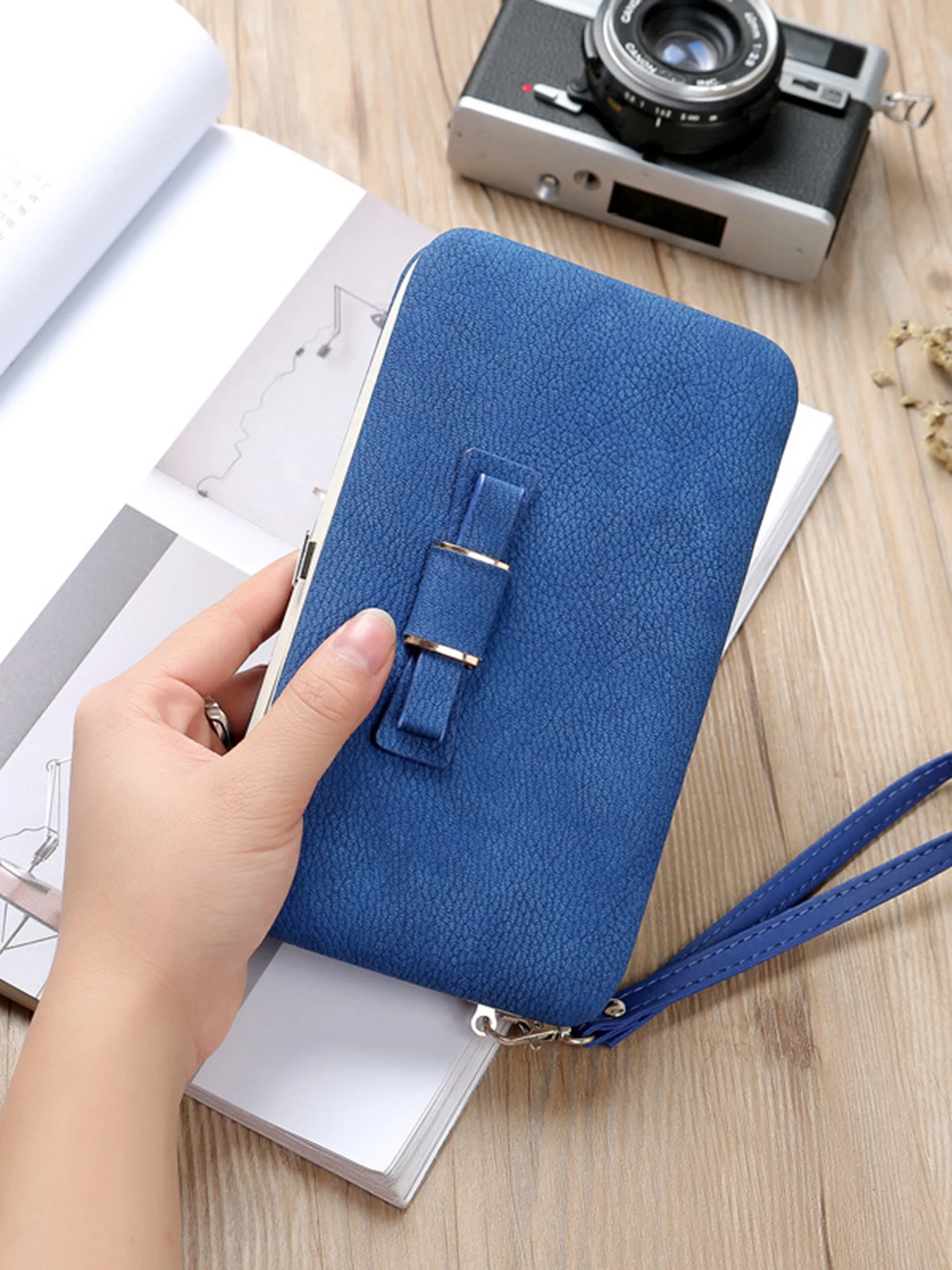 Women Bowknot Wallets Bow Tie Pocket Long Section Zipper Purse Phone Card Holder Clutch