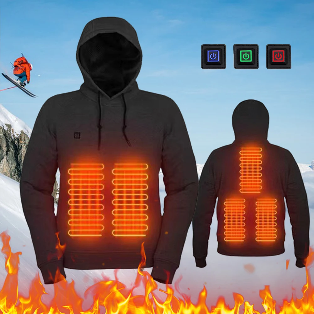 

Women USB Heating Hoodies Men Vintage Gothic Heated Jacket Long Sleeve Streetwear Unisex Loose Coats Harajuku Sweatshirts