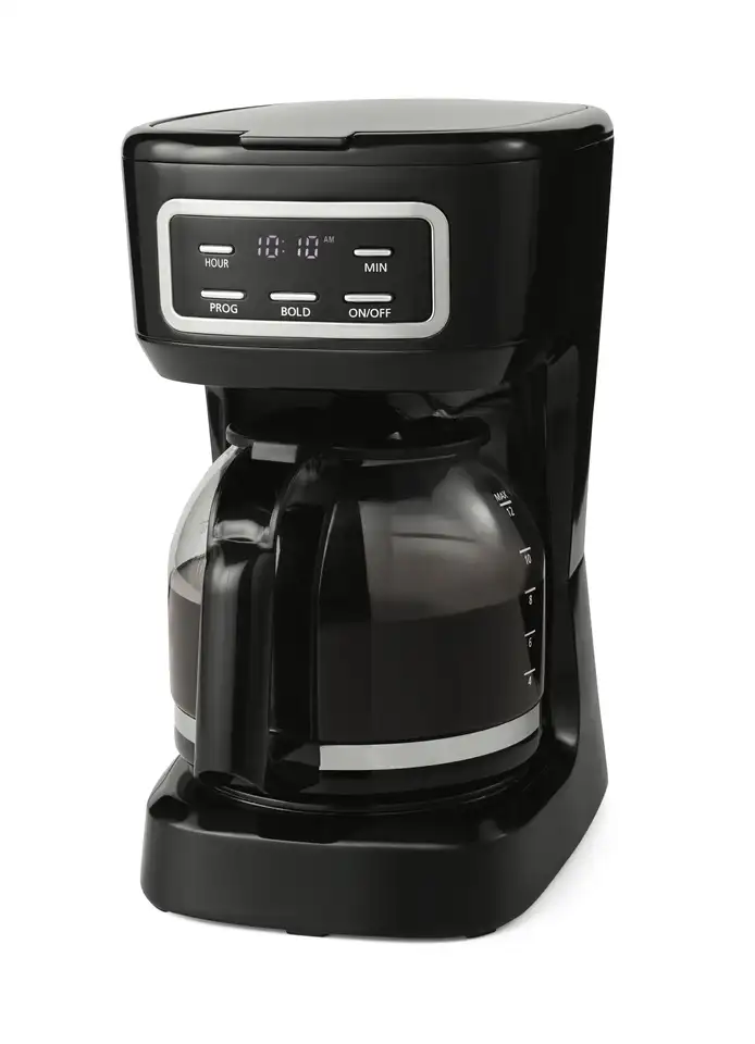 1.8L Black 12-Cup Programmable Coffee Maker