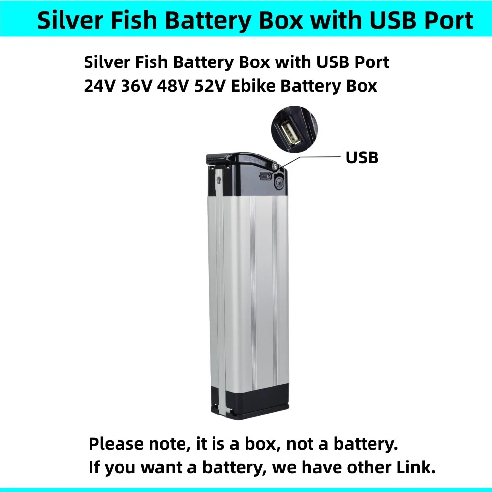 

Ящик для батарей для электровелосипеда Silver Fish, 24 В, 36 В, 48 В, 52 в