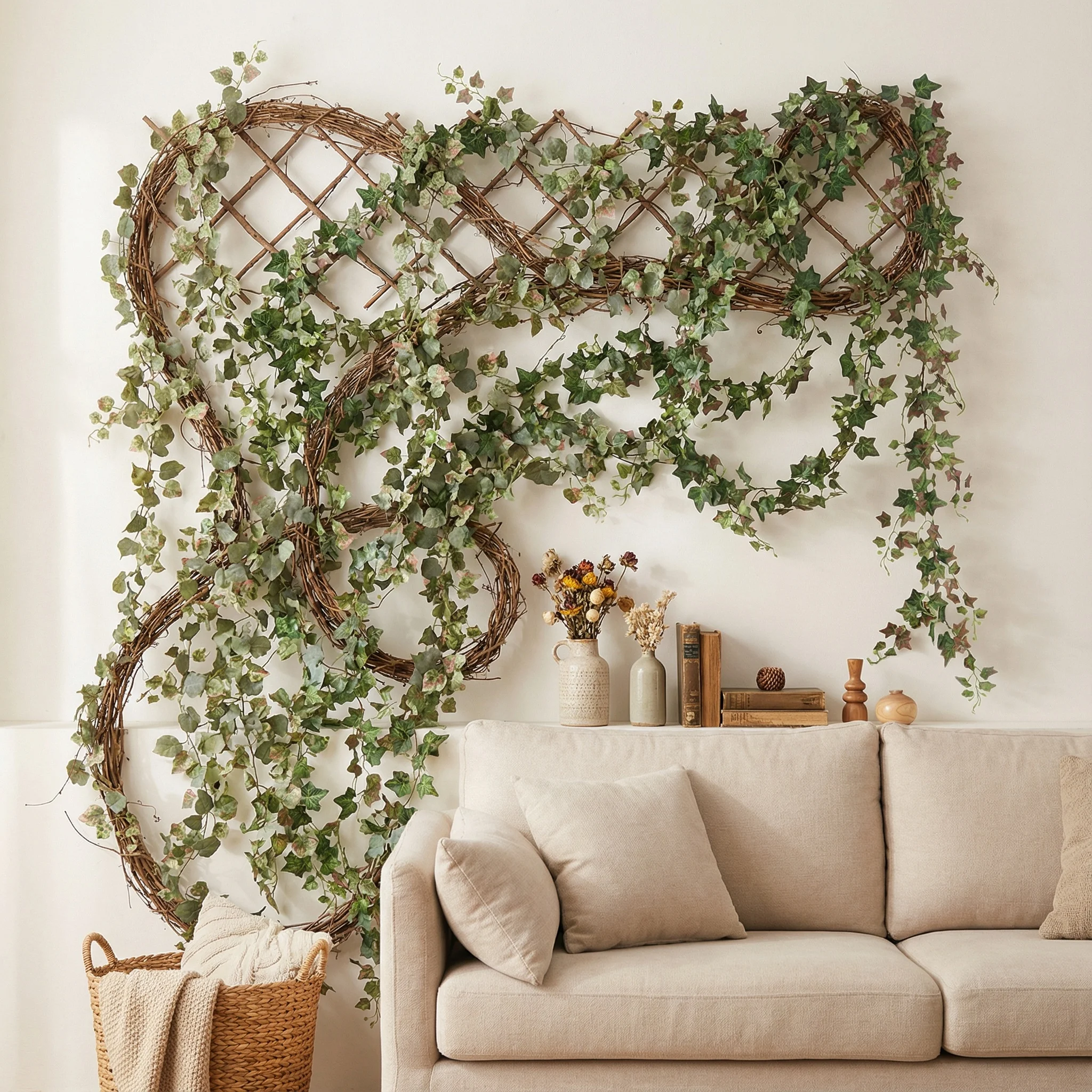 Autumn Fall Artificial Ivy Vine with Grape Leaves