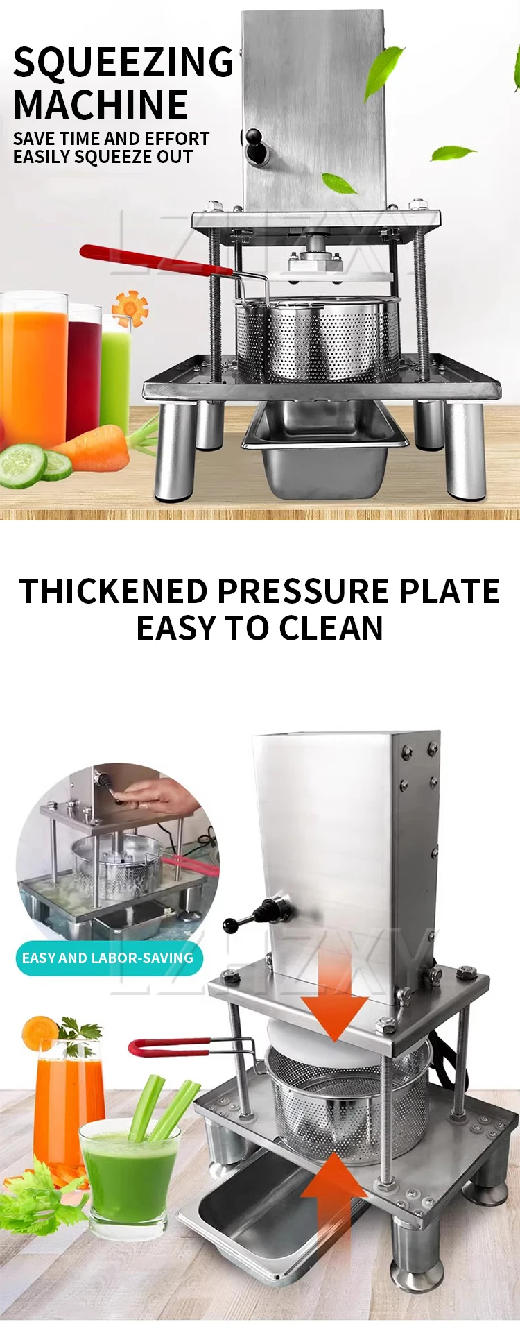 Description Picture 3 of item110/220V Deoiler Squeezer Commercial Juice Press Stainless Steel Electric Grape Honey Juicer Vegetable Dehydration Machine
