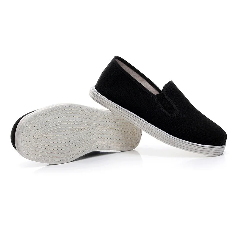 New Men's Traditional Chinese Kung Fu Black Cotton Shoes Wing Chun Tai Chi Slipper Martial Art Pure Cotton Shoes Sport Sneaker