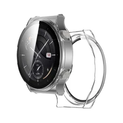Premium Full-Coverage Electroplated Case with Built-in Tempered Glass Screen Protector (Touch Sensitive) (Clear)