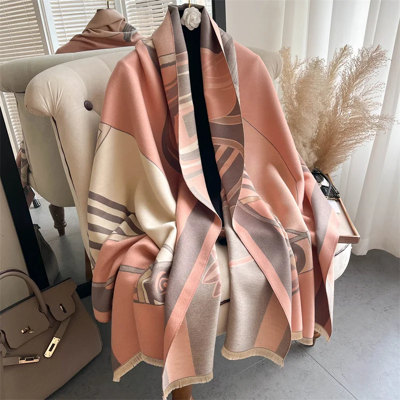 

Cashmere Blanket for Women Winter Warm Scarf Luxury Brand 2022 Horse Print Shawl Wrap Bufanda Pashmina Poncho Echarpe
