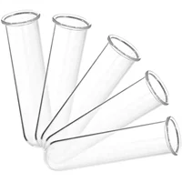 5 Pcs Test Tube Vase Vases Glass Tubes for Plants Flower Hose Small Terrarium Planters Propagation Hanging Office Desk 1
