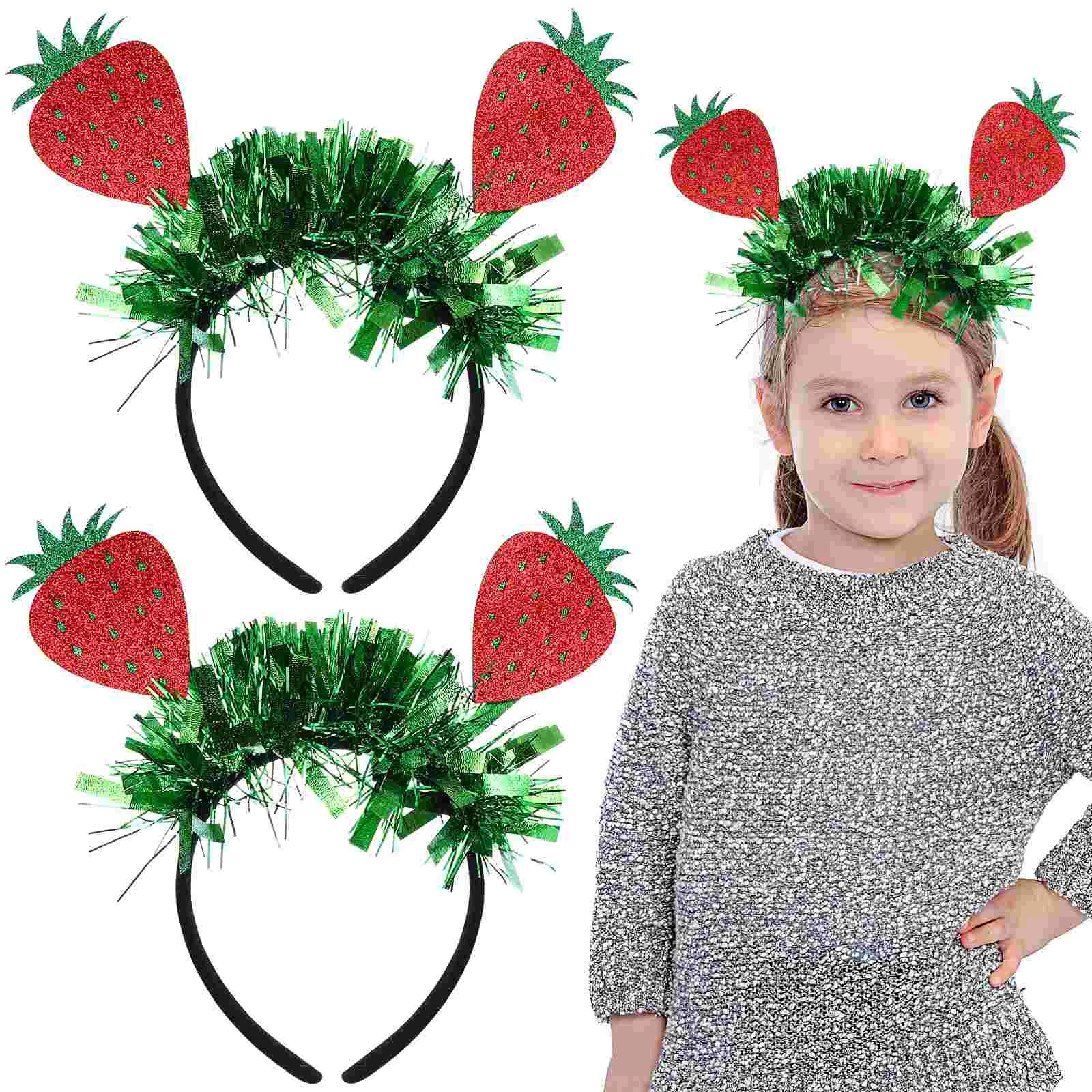 

Strawberry Headband Women Headpieces Hair Hoops Fruit Girl Hairbands Party Headdress Fruits Headbands Ties