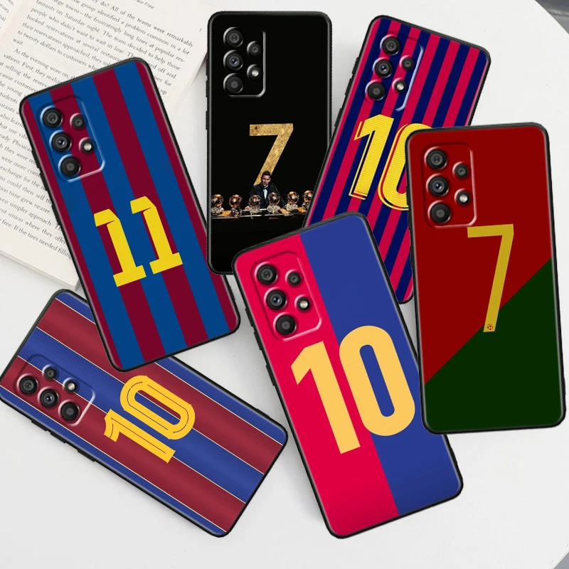 

Football Numbers 10 7 11 9 For Samsung Note 20 10 Ultra Plus A31 A8 A14 J6 A12 A5 A70 A7 A34 A25 A04 A24 5G Black Phone Case