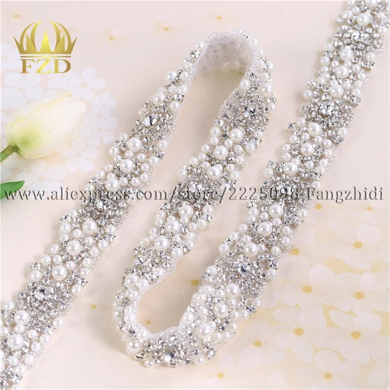 Rhinestones Crystal Dress Applique Silver Beaded Trim Wedding Dress DIY 1 Yard rhinestone trimmings,rhinestone crystals,rhinestone accessories,rhinestones beads